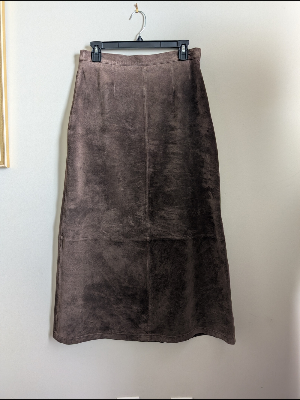 Stan Herman Vintage Genuine Leather Suede A-Line Skirt Size 8 Machine Washable